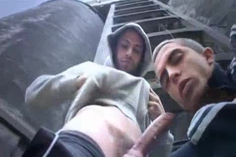 Threesome in the company of young european chav