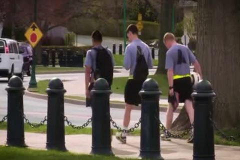 Young cadet bareback fucks in the ass