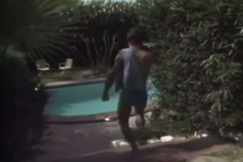 Pumping His Bumhole By The Pool.