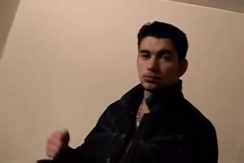 fellow Jacking Off His Monster metallic Tool