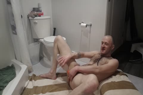lad Takes Dildos In bathroom