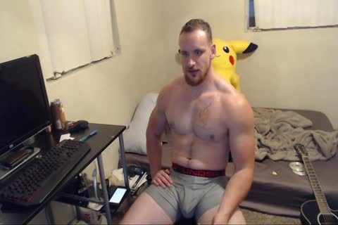 Talkative Hunk In Jockstrap Plays Guitar