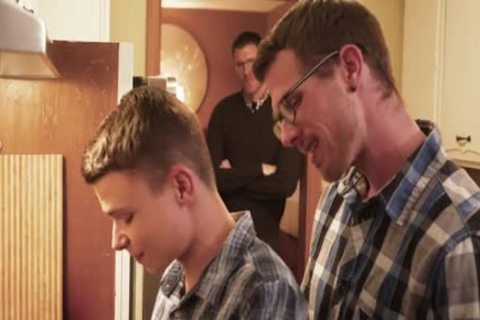 teen Satisfies Two men