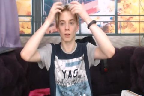 slim teen Playing With big shaved penis And Balls - Buttplug