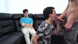 Step Brothers Take Turns sucking Their Step Daddy
