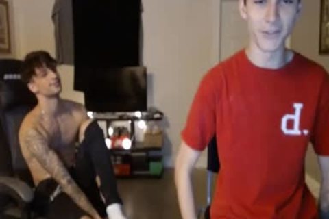 two youthful teens Caressing Their cocks