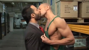 homo Sex : vibrator fuck In FACTORY (penis rubber)